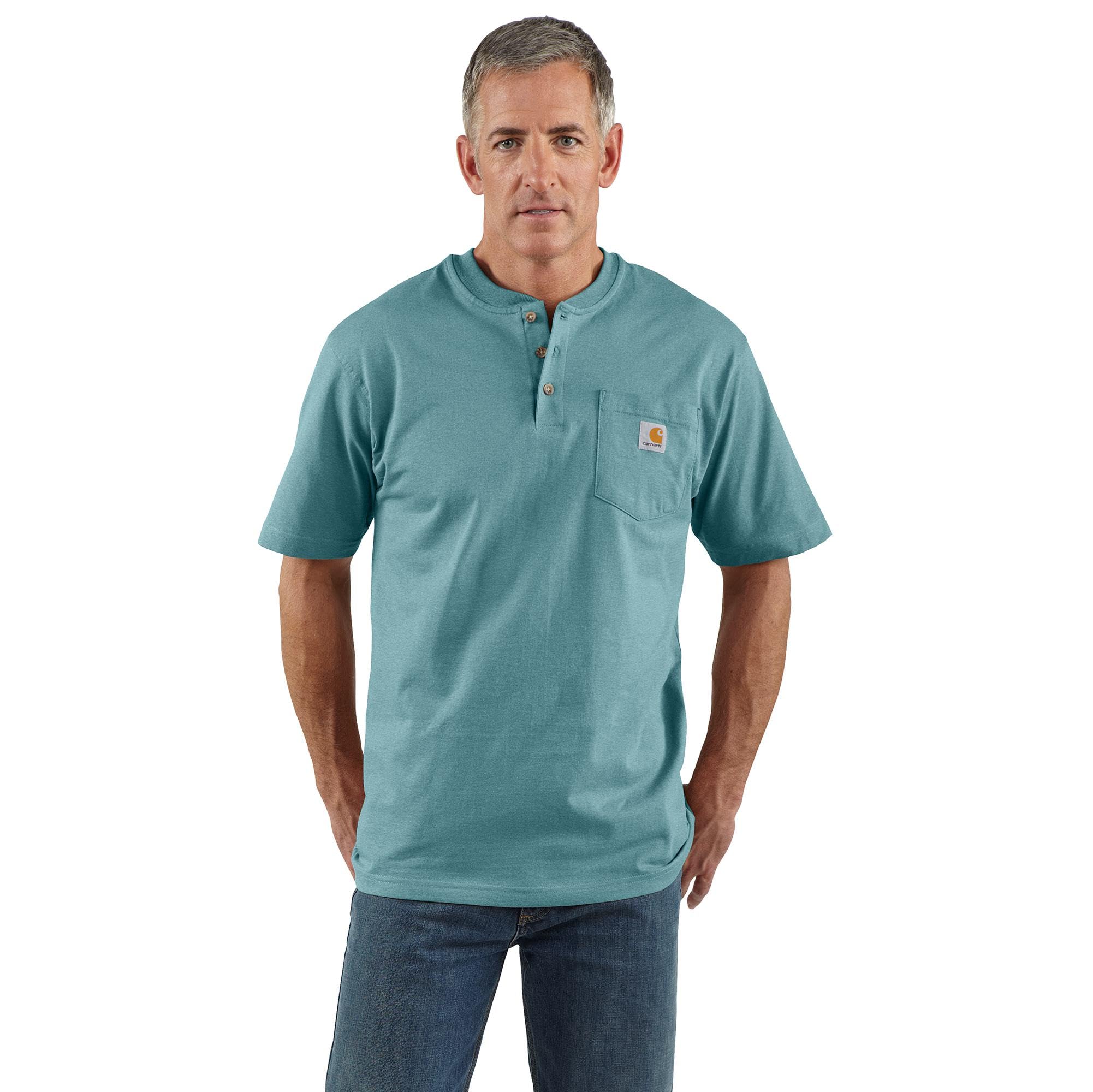 Carhartt Men's Loose Fit Heavyweight Short-Sleeve Pocket Henley T-Shirt